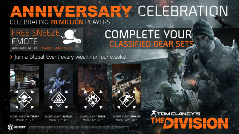 Tom Clancy’s The Division Celebrates 2nd Anniversary with 20 Million Players