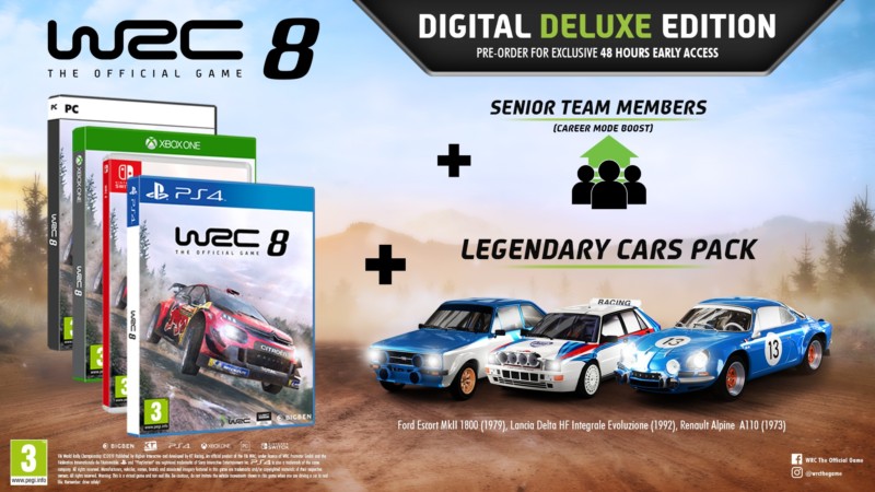 WRC 8 Different Editions and Pre-Order Bonus Content Announced