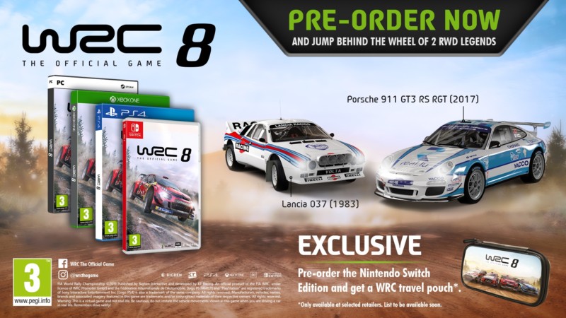 WRC 8 Different Editions and Pre-Order Bonus Content Announced
