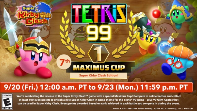 Play Tetris 99 to Earn a Super Kirby Clash Theme, + Gem Apples for the Super Kirby Clash Game