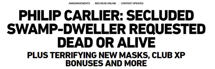 RED DEAD ONLINE News + Halloween Masks (Oct. 22)
