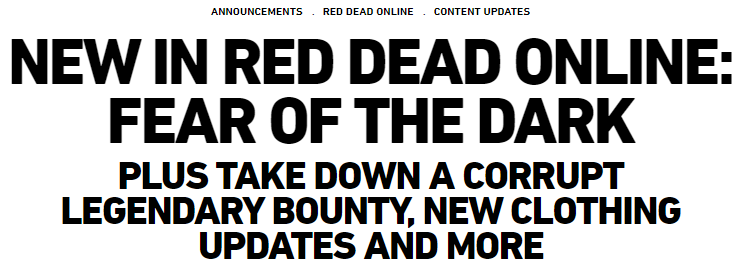Red Dead Online News + Fear of the Dark Mode (Oct. 29)