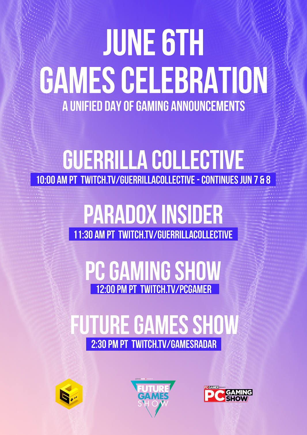 GUERRILLA COLLECTIVE  New Video Game Event to Air on Twitch June 6-8