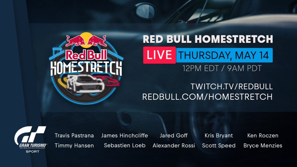 Watch Today at 9am PT as Red Bull Homestretch Pits Pro Racing Athletes + Celebs against Each Other in Gran Turismo Sport