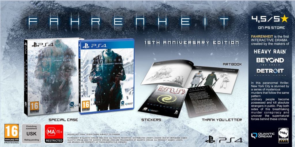 Fahrenheit: 15th Anniversary Edition Announced for Early 2021 Release