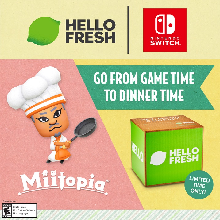 HelloFresh Joins Forces with the Fresh and Funny Miitopia Game for a Nintendo Switch Sweepstakes